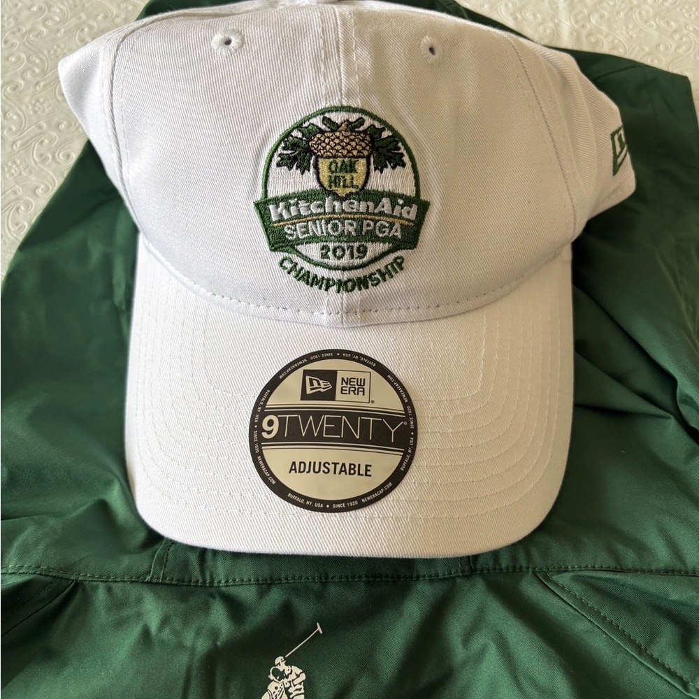 PGA Championship White Adjustable Cap with Green Embroidery